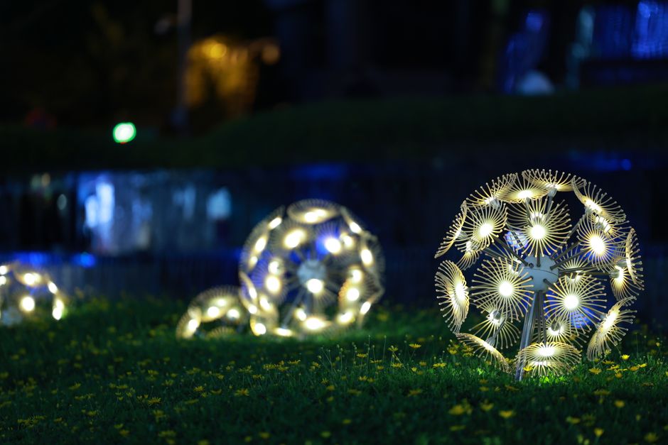 Stijlvolle LED-verlichting accentueert moderne tuinontwerpen. Stijlvolle LED-verlichting accentueert moderne tuinontwerpen.